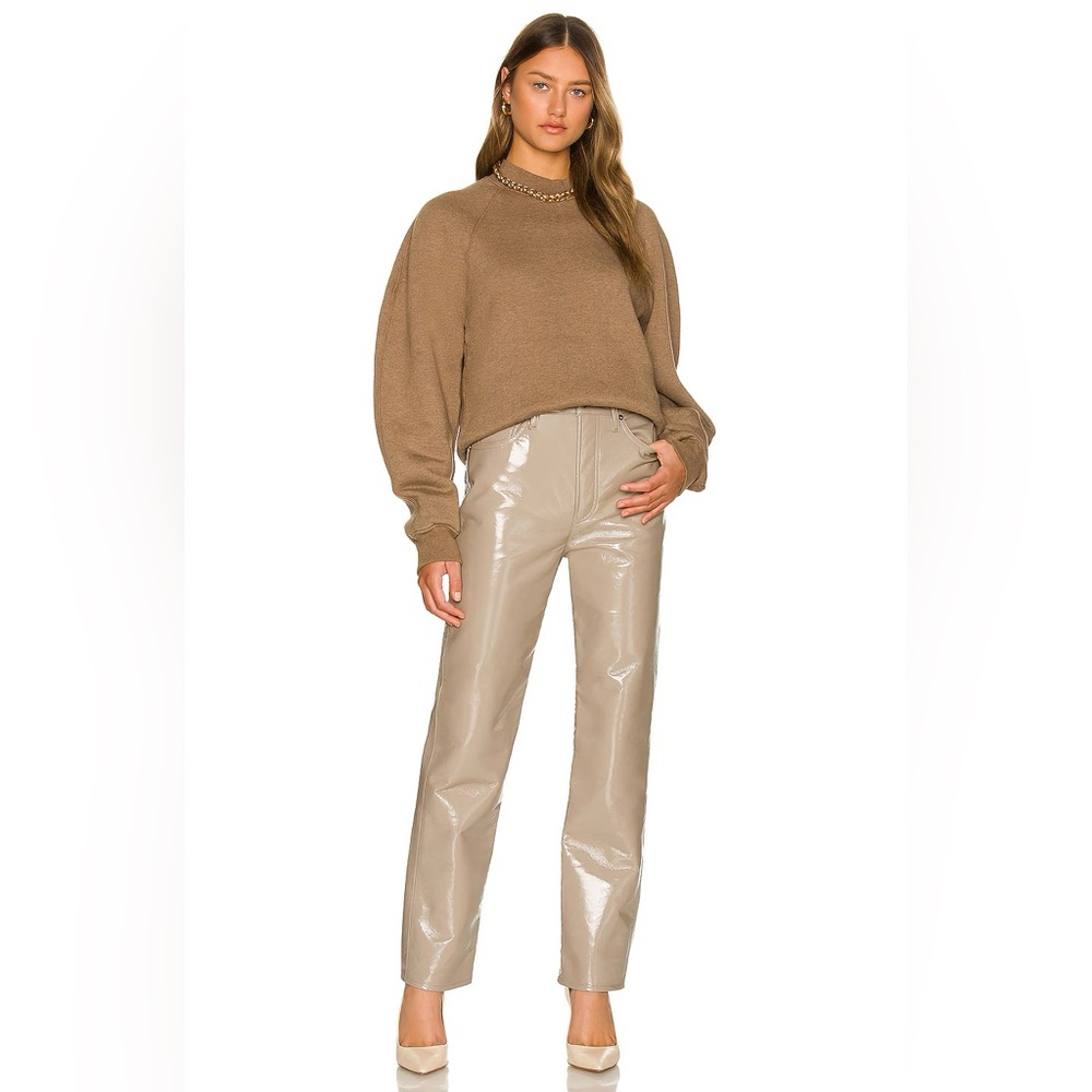 Agolde Recycled Leather 90's Pinch Waist Straight Leg Pant Quail Patent size 32